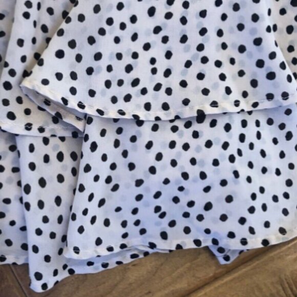 Women's JAPNA Cream and Black Polka Dot Skort Dress - Picture 6 of 11